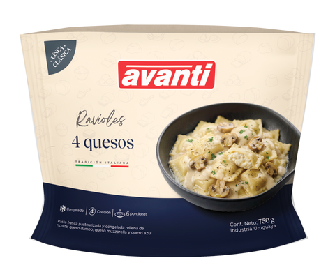 RAVIOLES CONGELADOS 4 QUESOS 750 g