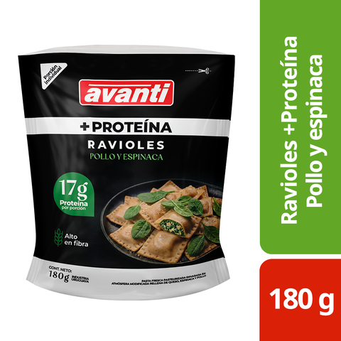 RAVIOLES +PROTEINA POLLO Y ESPINACA 180g