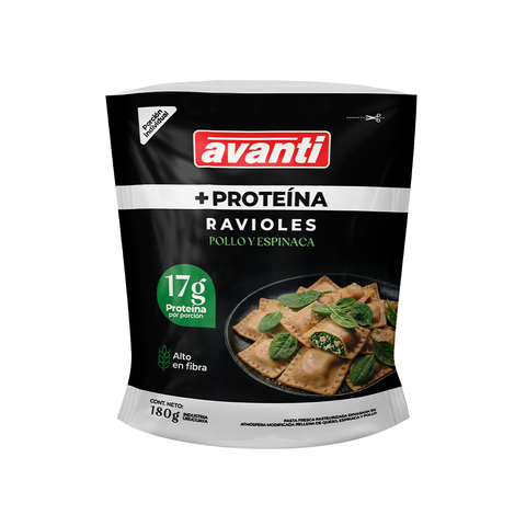 RAVIOLES +PROTEINA POLLO Y ESPINACA 180g